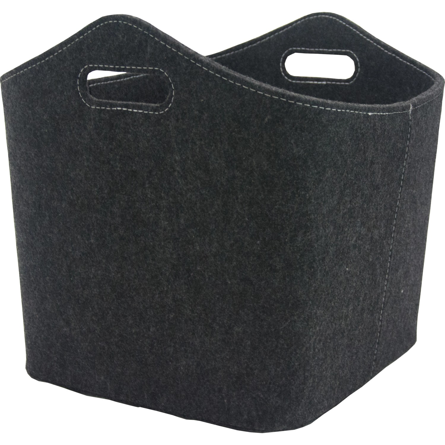 FIREFIX Plstěný koš na krbové dřevo, černá, 46 x 41,5 x 37 cm