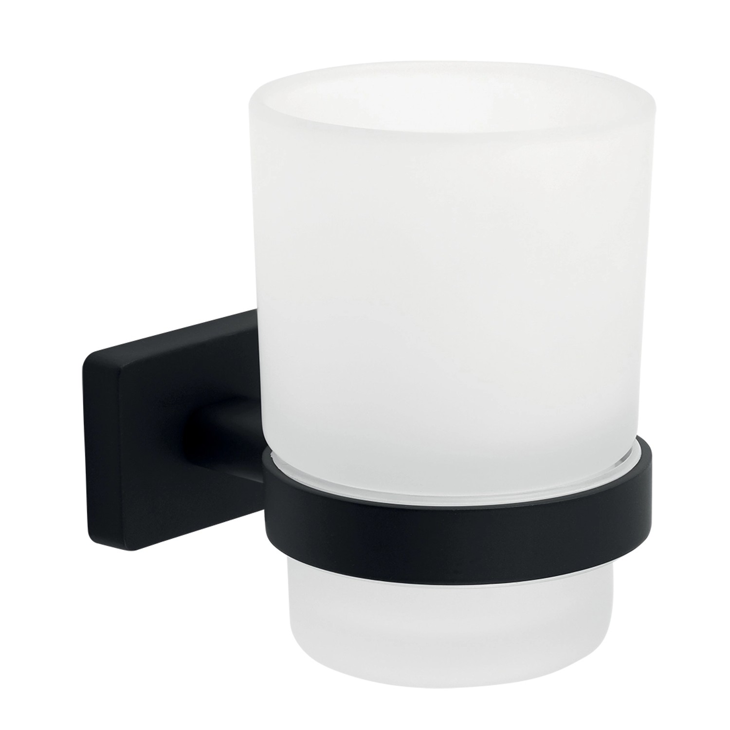 Novaservis Ferro Greta držák kartáčků včetně skleničky černá matná AGR03BL