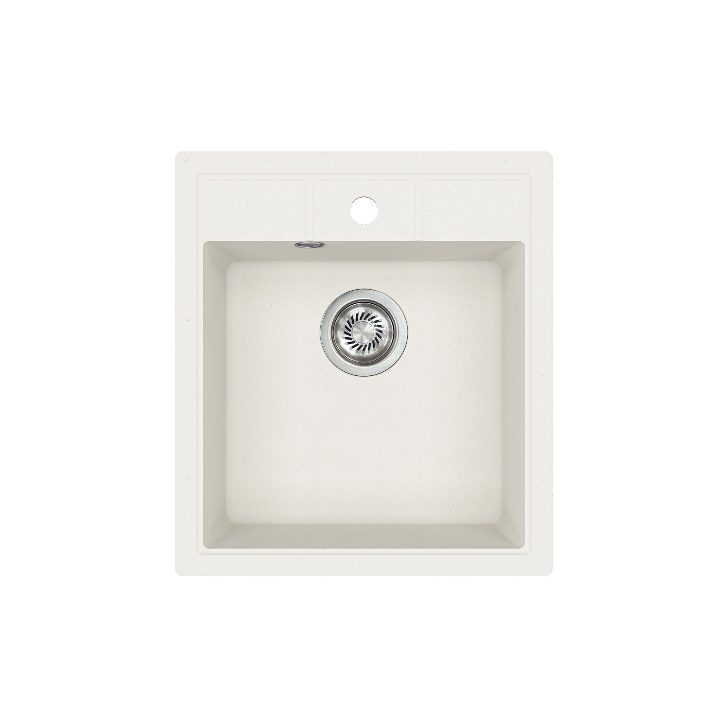 Helika Vestavný granitový dřez Nova, bílá, 46 x 51 cm
