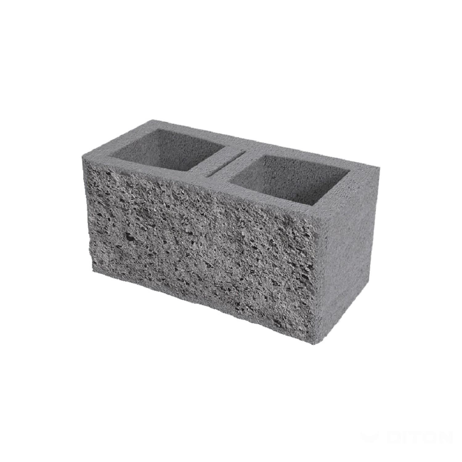 DITON Plotová tvárnice s fazetou A jednostranná přírodní 38,5 x 19 x 19 cm