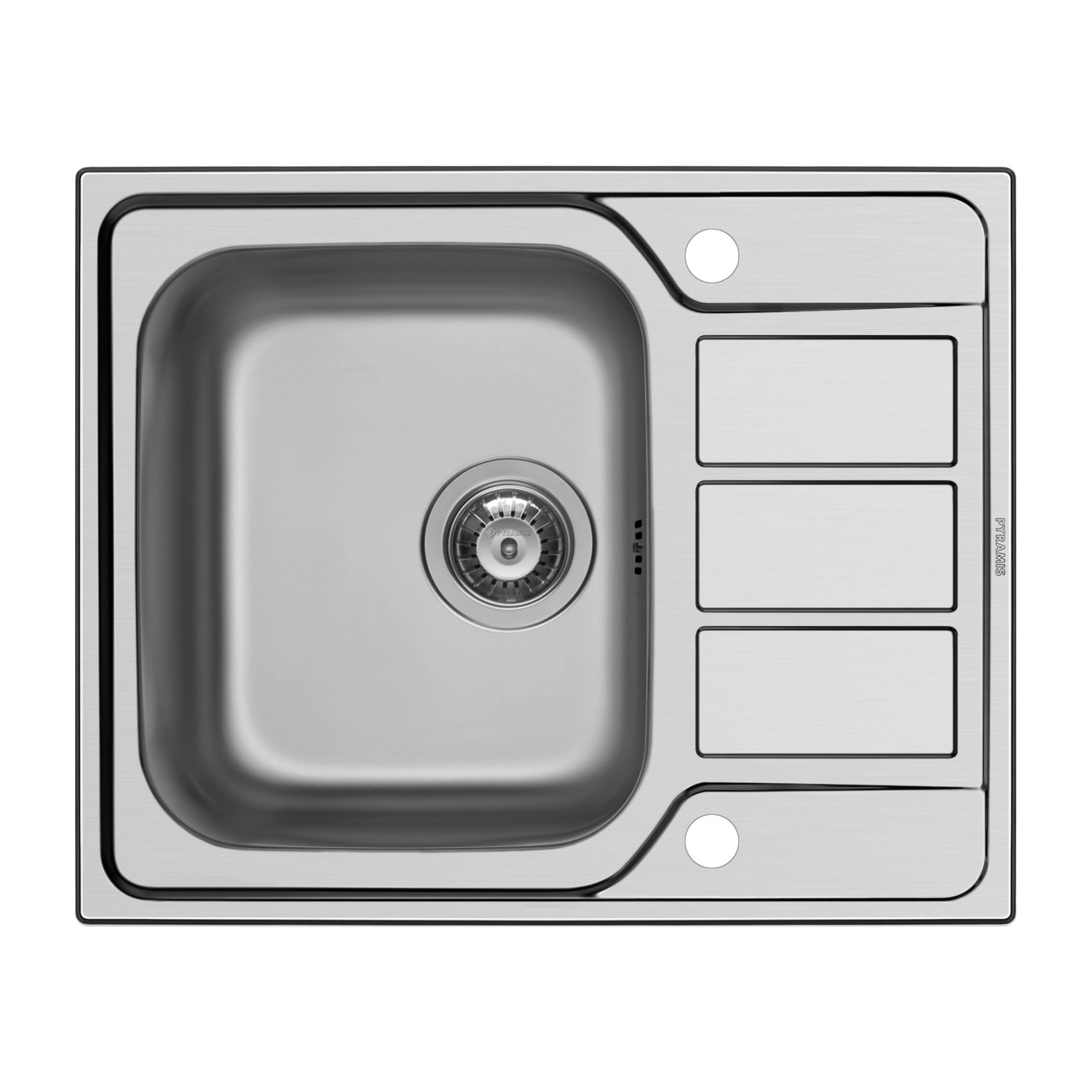 PYRAMIS Nerezový dřez ATHENA 1B 1D hladký, 62 x 50 cm