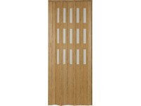HOPA Plastové shrnovací dveře Matrix prosklené buk rustikální 87 x 200 cm