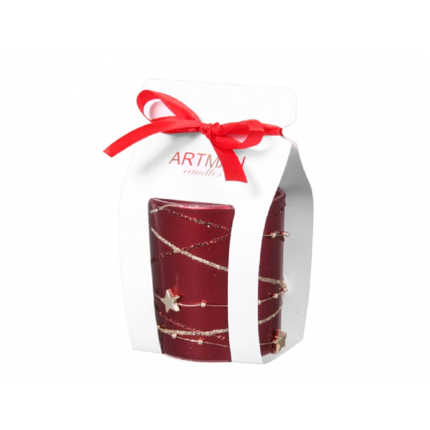 Artman Candles Vonná svíčka ve skle GIRLANDA bordó 130 g