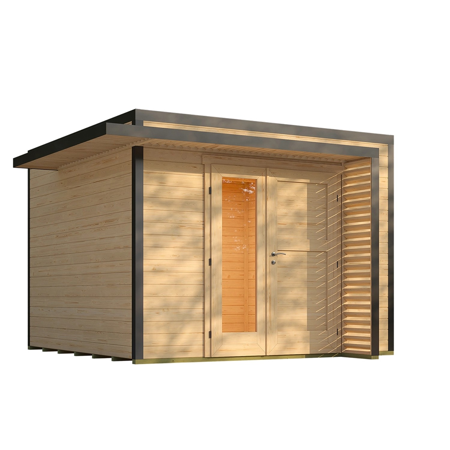 Weka Dřevěný zahradní domek Amberley 28mm V2, přírodní, 300 x 300 cm