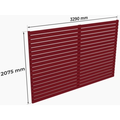 Holzbrüder Zadní stěna pro přístřešek Ralf 42 m2 červená 207,5 x 329 cm