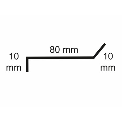 Sarei plochý profil 10/80/10 HG9: Schématické znázornění profilu s rozměry.