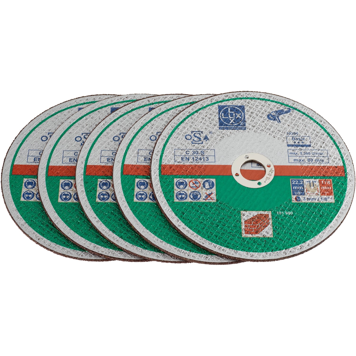 LUX Výhodné balení řezných kotoučů na kámen 115 mm