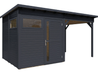 Bertilo Dřevěný domek na nářadí Pentus 2 Lounge, antracitová, 449 x 234 cm Bertilo Dřevěný domek na nářadí Pentus 2 Lounge, antracitová, 449 x 234 cm