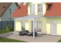 Gutta Pergola Terrassendach Pro bílá/bílý pruh.polykarbonát 3,094 x 3,06 cm
