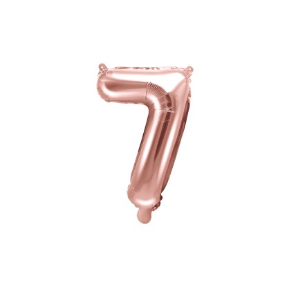 PartyDeco Balón fóliový číslo "7" růžové zlato 35 cm