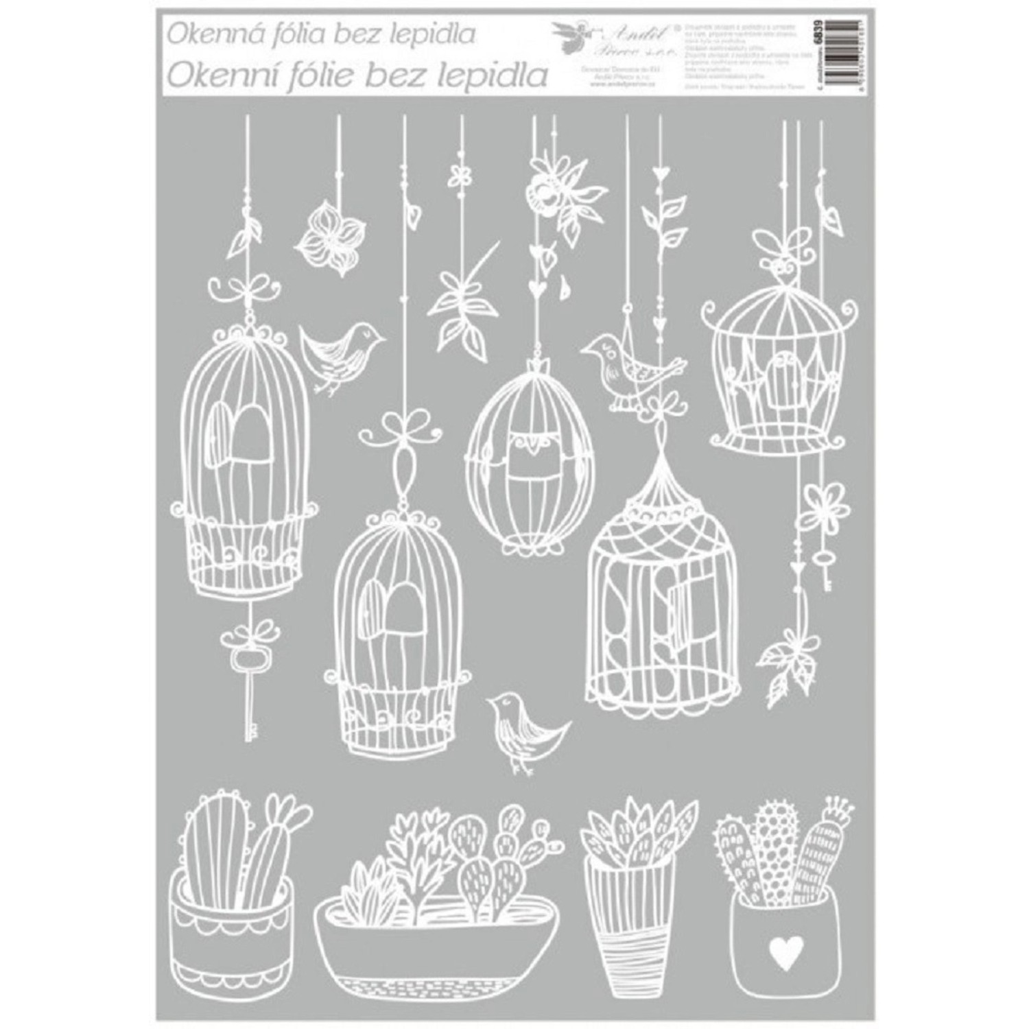 Anděl Přerov Dekorační okenní fólie macešky, mix dekorů, 30 x 33,5 cm