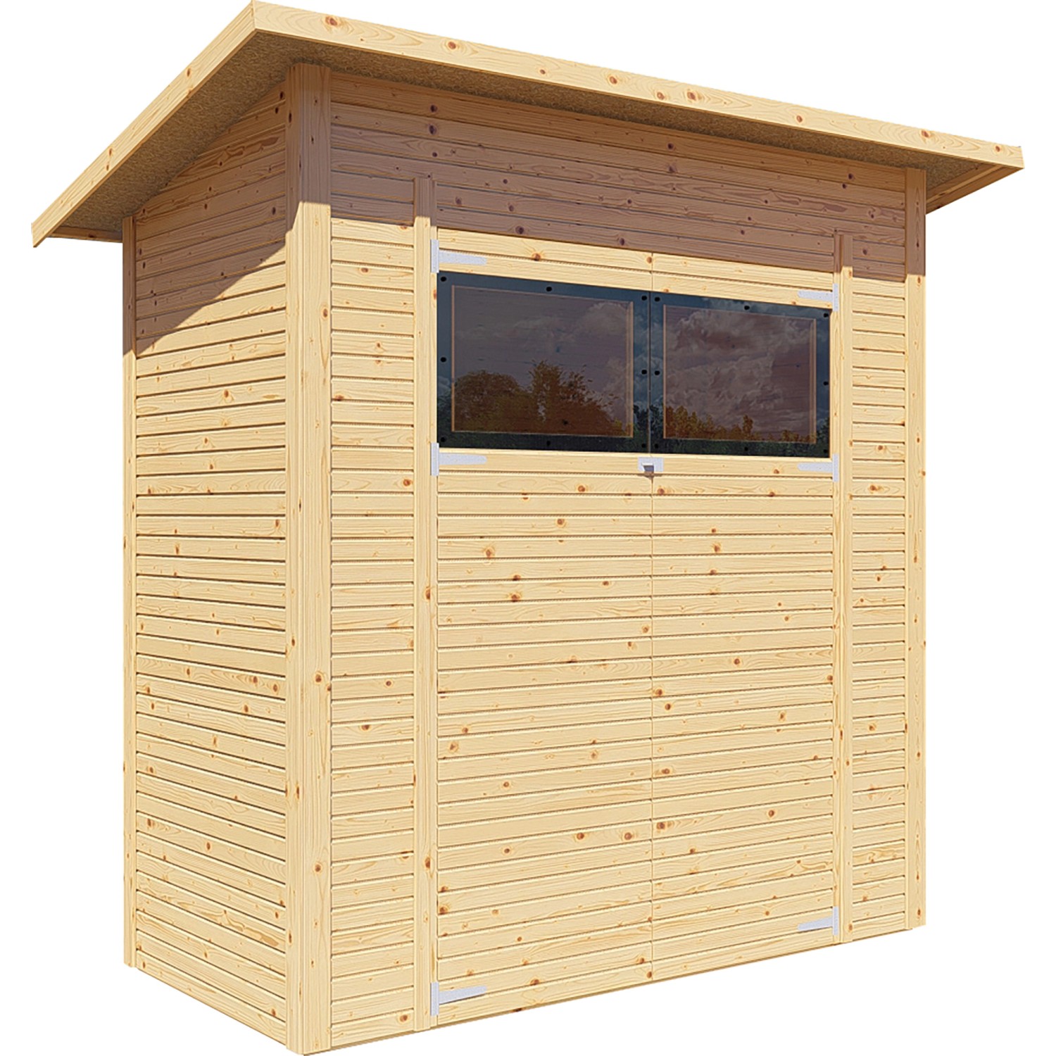 Bertilo Dřevěný domek na nářadí Pent Modern 1, přírodní, 208 x 103 cm