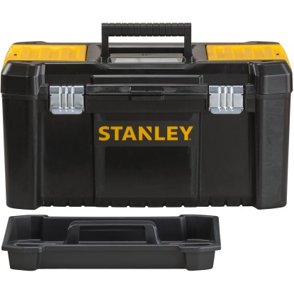 Stanley Essential 19palcový box na nářadí, plastový box s kovovými západkami a vyjímatelným podnosem.