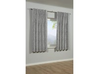 Bennetti Závěs se skrytými poutky, listy, světle šedý, 175 x 140 cm