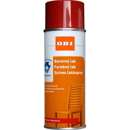 OBI Lak ve spreji vysoce lesklý RAL 3000 ohnivě červená 400 ml