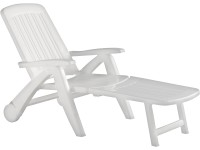 Lehátko skládací s kolečky bílé