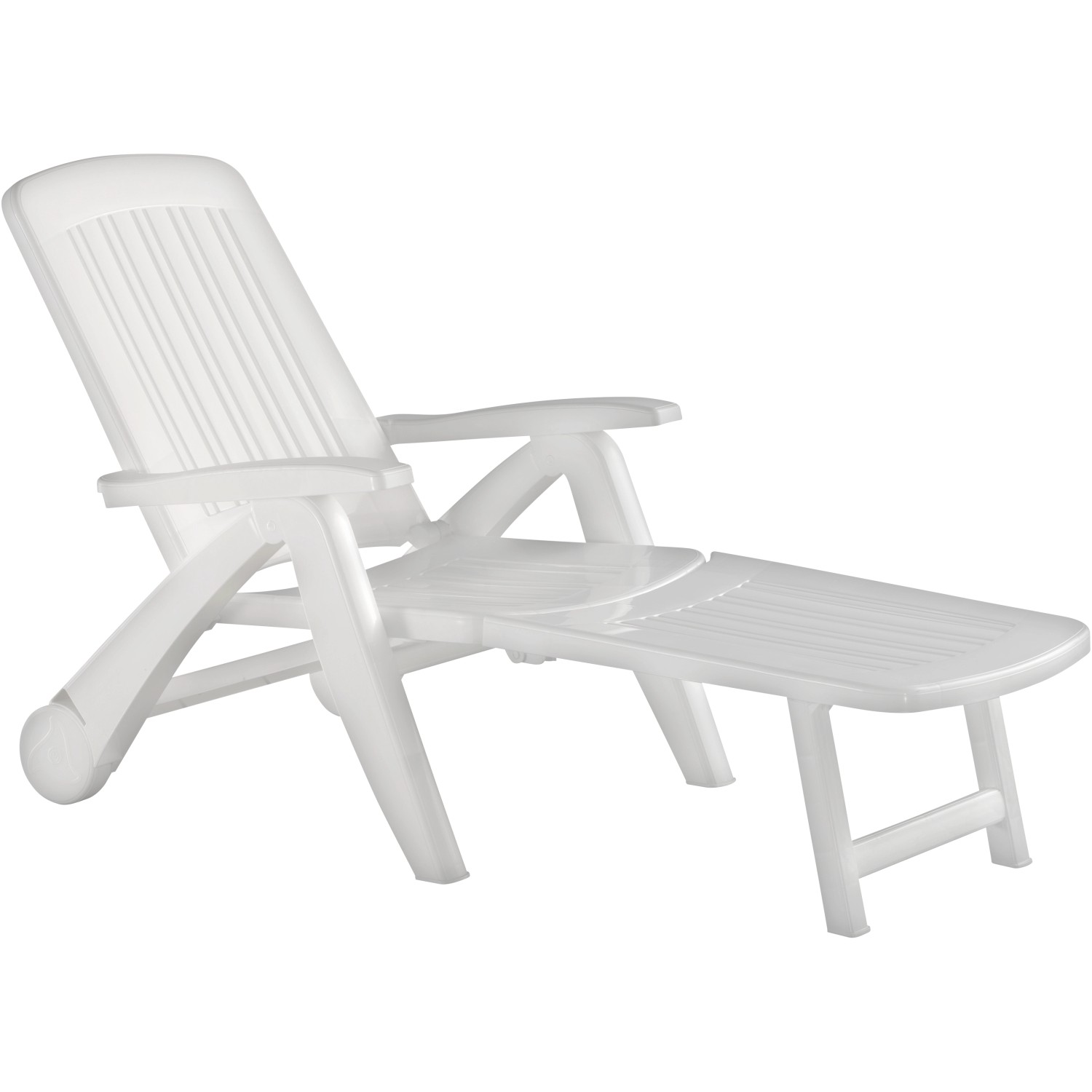 Lehátko skládací s kolečky bílé