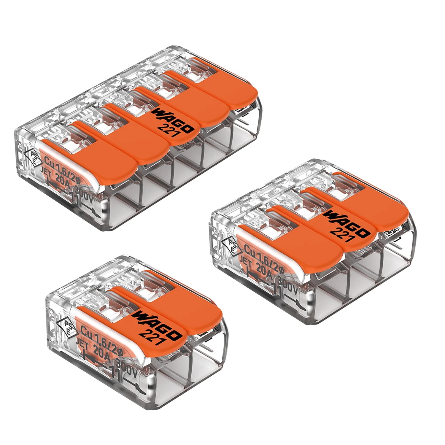 WAGO Páčková spojovací svorka 221 10dílná sada