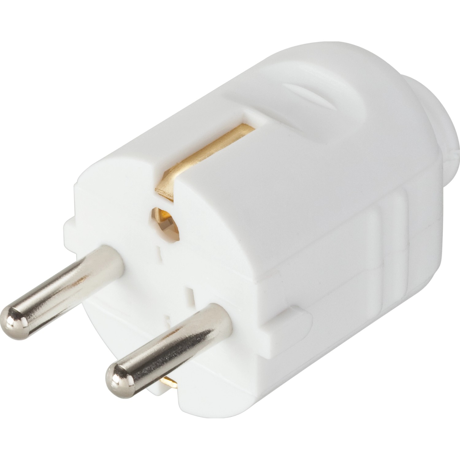 Zástrčka s ochranným kontaktem bílá 70 mm