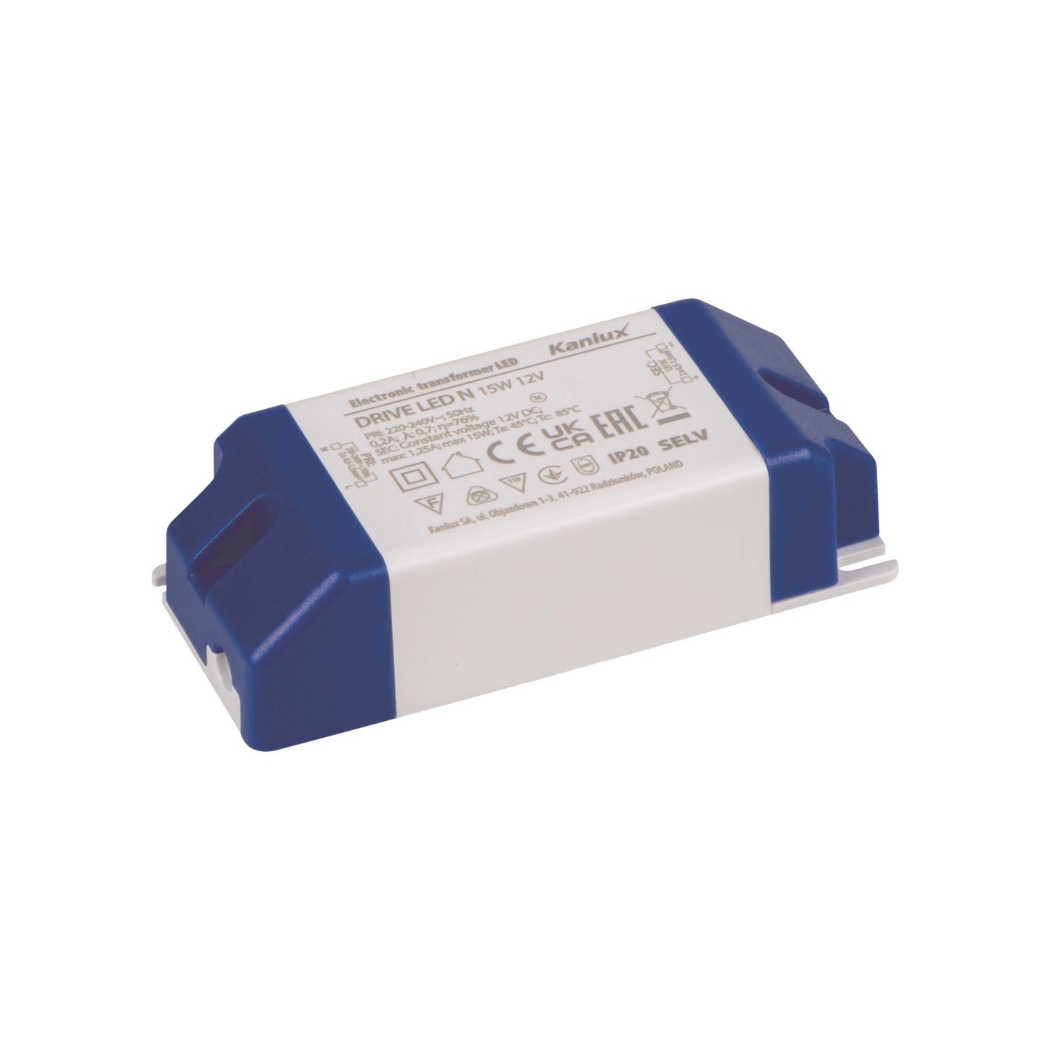 DRIVE LED N 15W 12V je elektronický napěťový transformátor s konstantním napětím