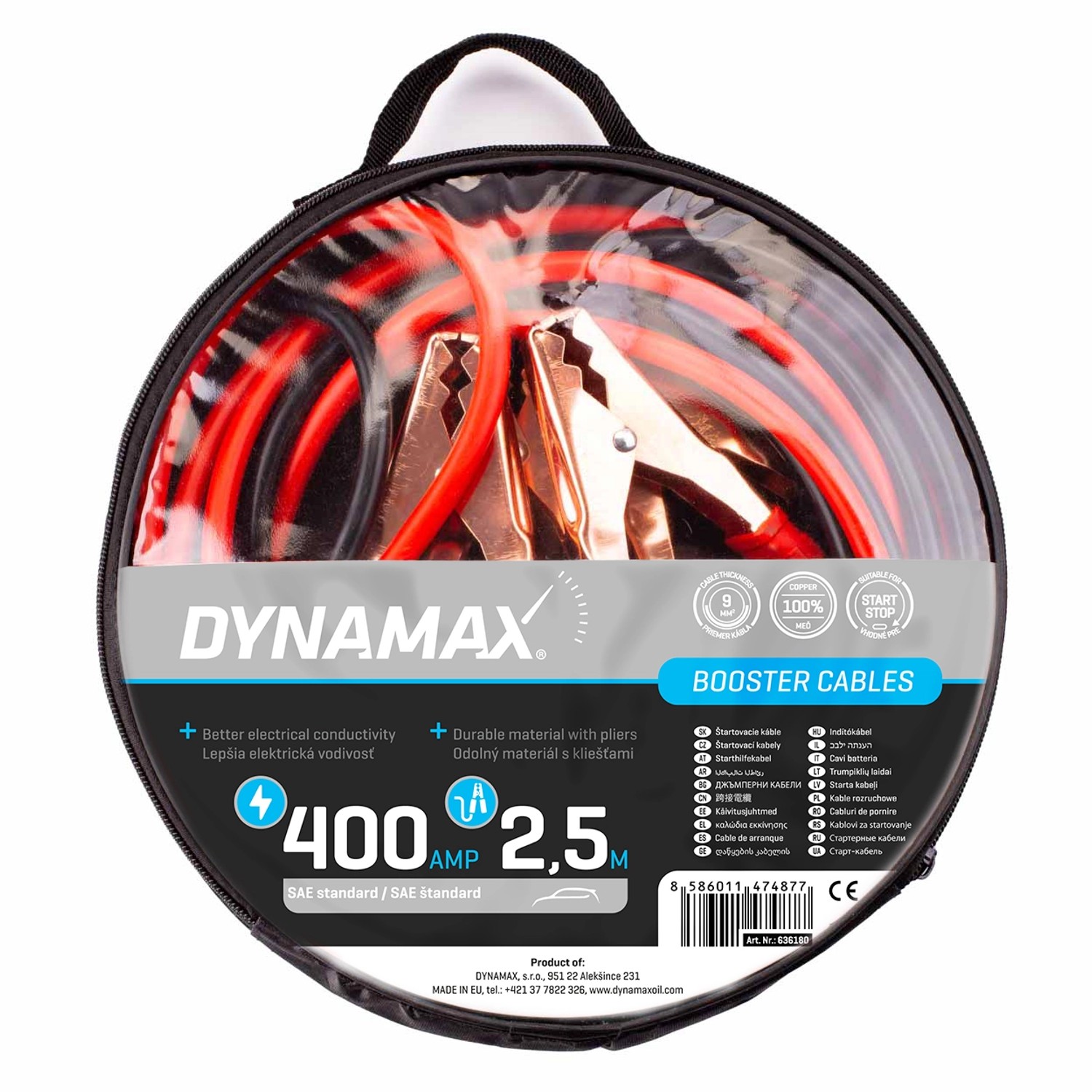 DYNAMAX Startovací kabely 400 A, 2,5 m