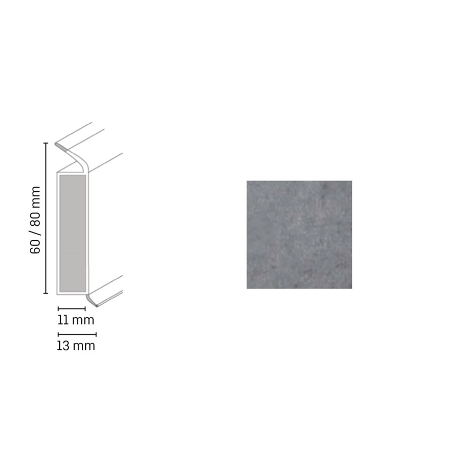 Döllken Profiles Lišta EP 60/13 flex life 2615 pískovcová šedá 60 x 13 x 2500 mm