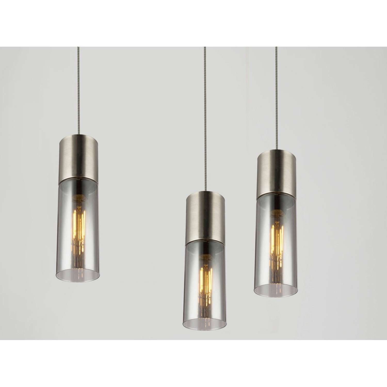 GLOBO Závěsné svítidlo Annika matný nikl s kouřovým nádechem 1bodové pr. 10,5 cm