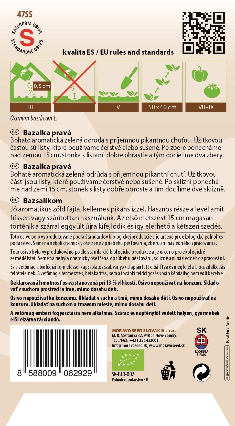 GardenSeed Premium Semínka Bazalka pravá BIO koupit v OBI