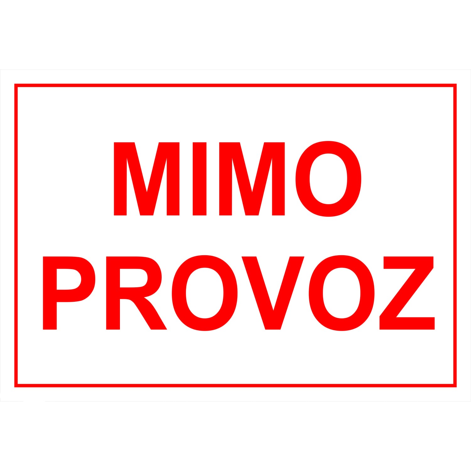 Tabulka Mimo provoz 200 mm x 150 mm