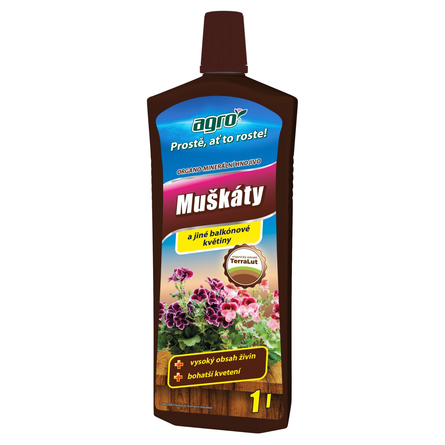 Agro Organo-minerální kapalné hnojivo na muškáty 1 l