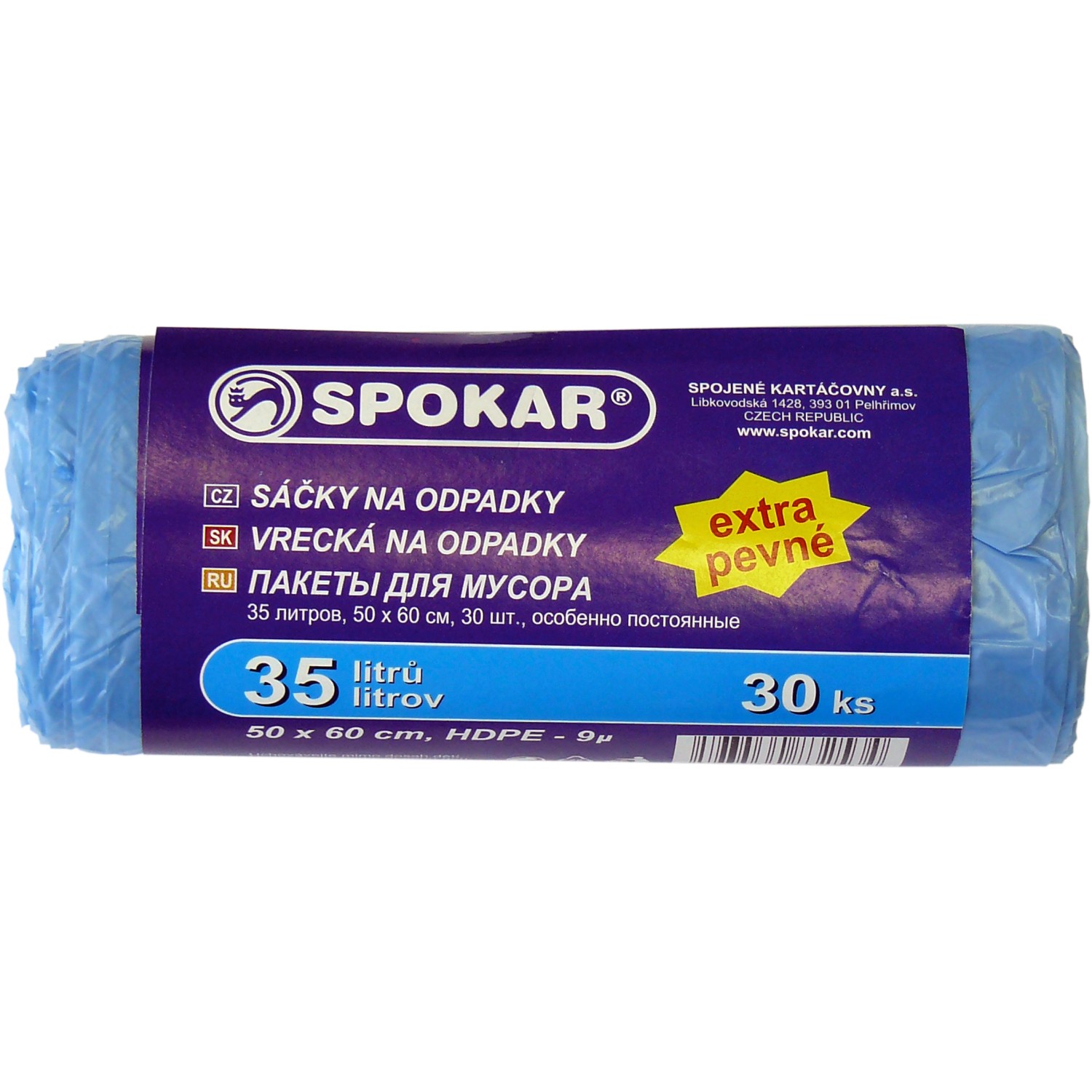 Spokar Sáčky na odpadky extra pevné 35 l, 30 ks