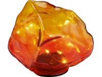 Dekorativní solární LED svítidlo kámen, oranžovo-červená, 13,5 x 14,5 x 12 cm