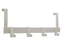 Háčková lišta na dveře kovová matná poniklovaná 13,9 cm x 40,4 cm x 5,1 cm Háčková lišta na dveře kovová matná poniklovaná 13,9 cm x 40,4 cm x 5,1 cm