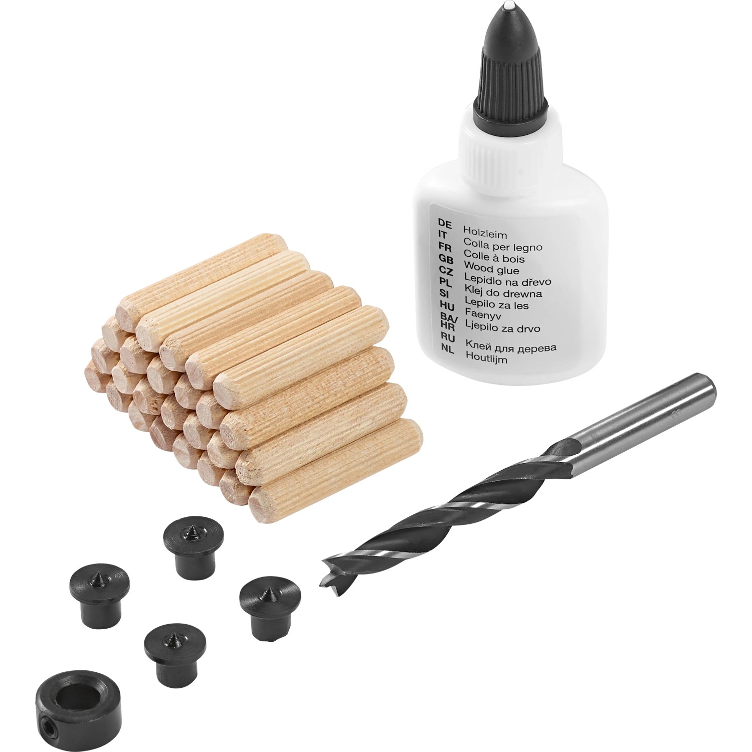 Levně LUX-TOOLS Sada pro kolíkování (pr. 8 mm) s lepidlem