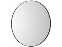 Roca Zrcadlo Luna s LED osvětlením, černý rám, pr. 80 cm