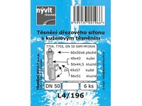 Sada těsnění dřezového sifonu DN50 - T704, T705, 6 ks