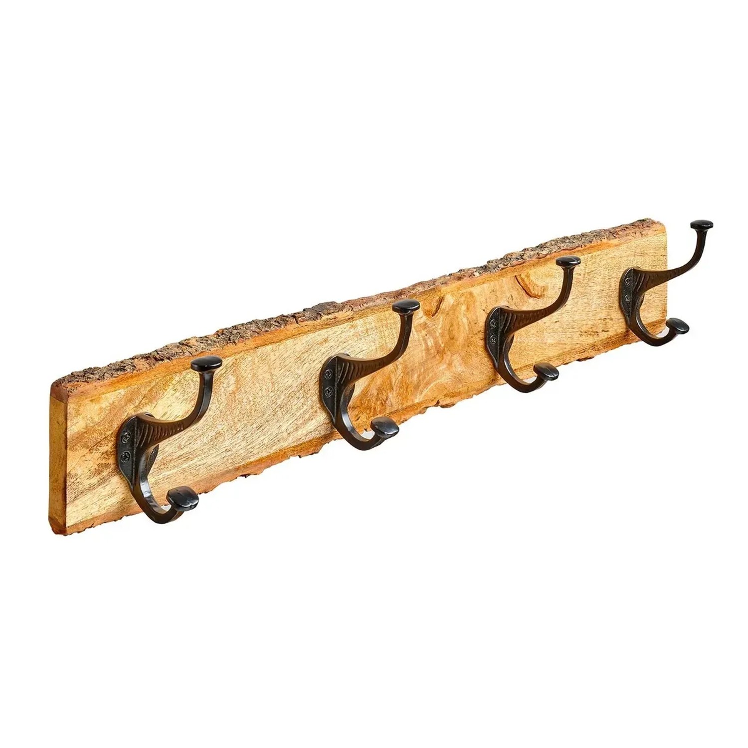 Levně Hettich Věšák MODERN se 4 háčky, z mangového dřeva, 120 x 610 x 105 mm