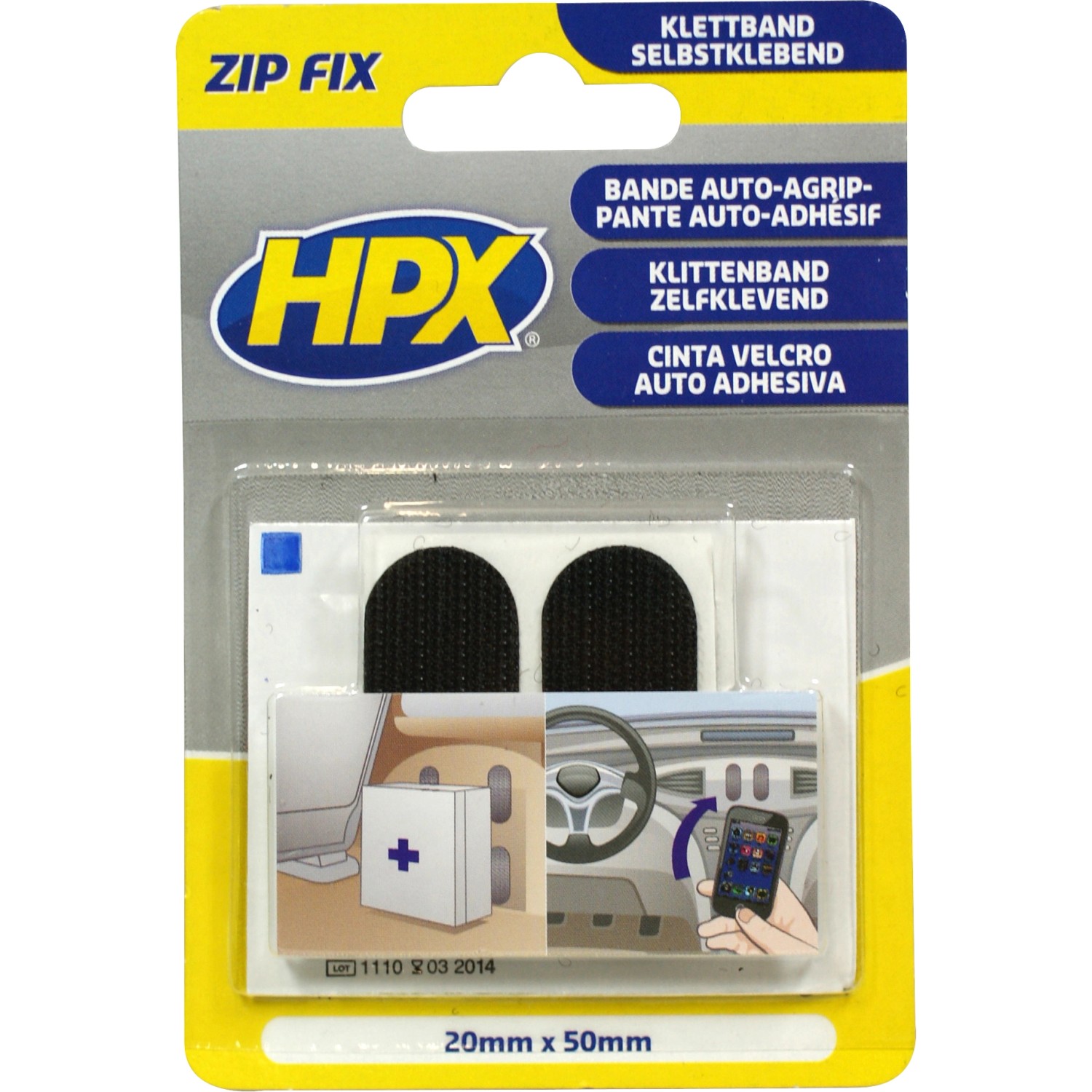 HPX Lepicí polštářky Zip Fix 20 mm x 50 mm