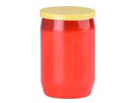 Olejová hřbitovní svíčka červená se žlutým víčkem 29 hodin, 100 g