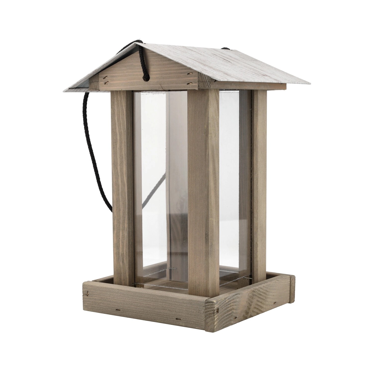 Krmítko pro ptáky závěsné, zemitá, 19 x 19 x 28 cm