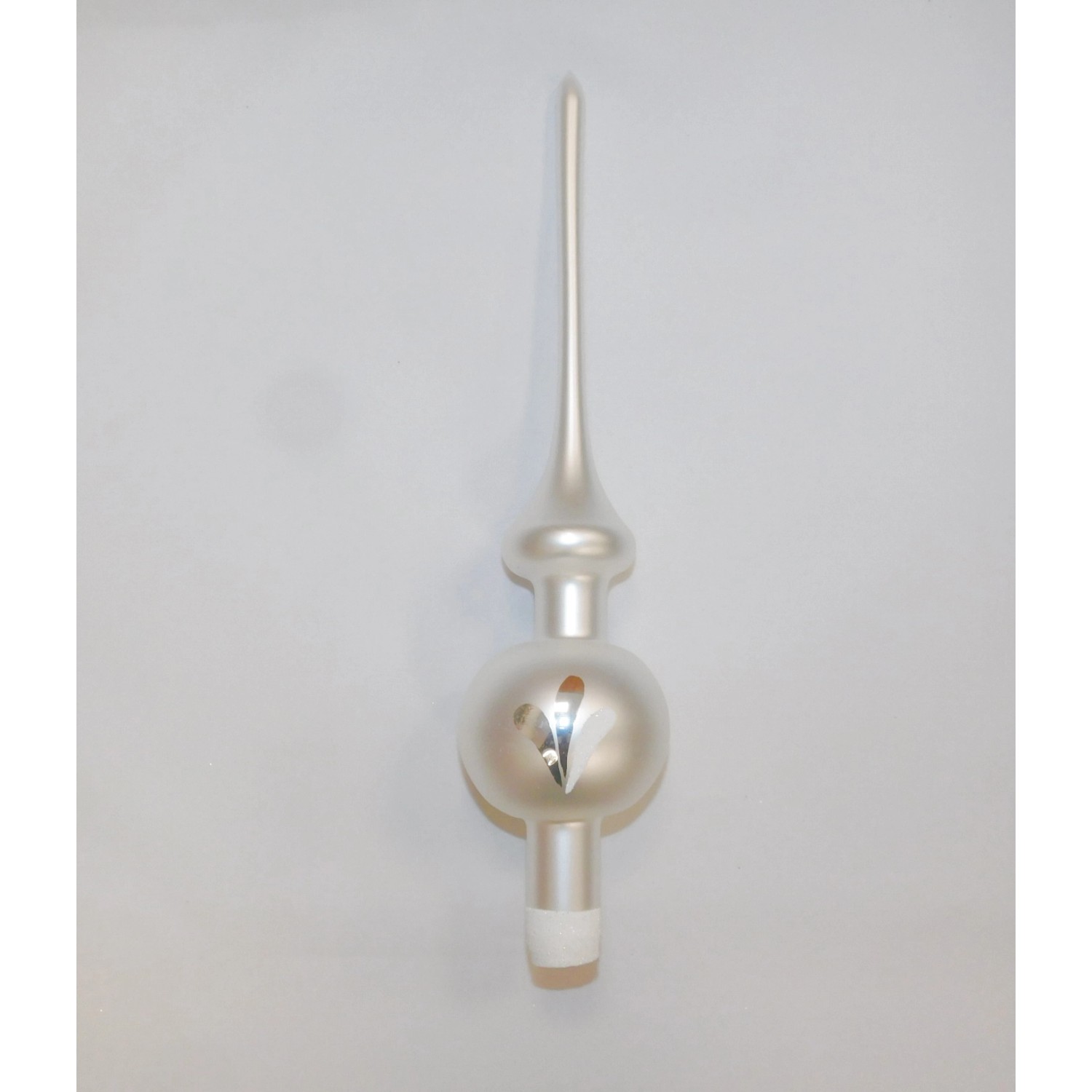 ONREX Vánoční ozdoba skleněná špice bílá lístky 28 cm