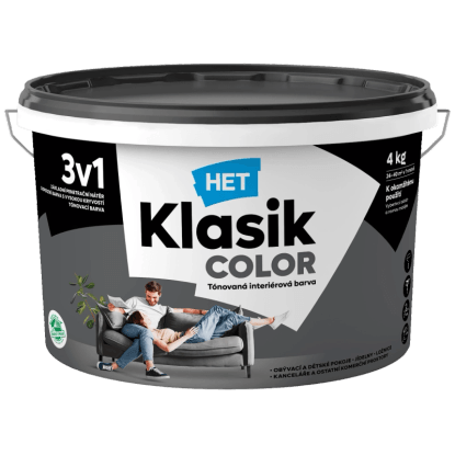 HET Klasik COLOR Tónovaná interiérová barva KC 0187 šedá antracitová, 4 kg