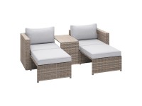 Sestava zahradního nábytku Olea Mini ocel/polyratan, sv. šedá/písková 5dílná Sestava zahradního nábytku Olea Mini ocel/polyratan, sv. šedá/písková 5dílná