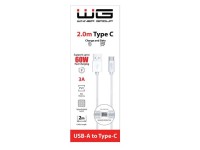 WG Datový kabel USB-A/type-C, 3 A, bílý, 2 m