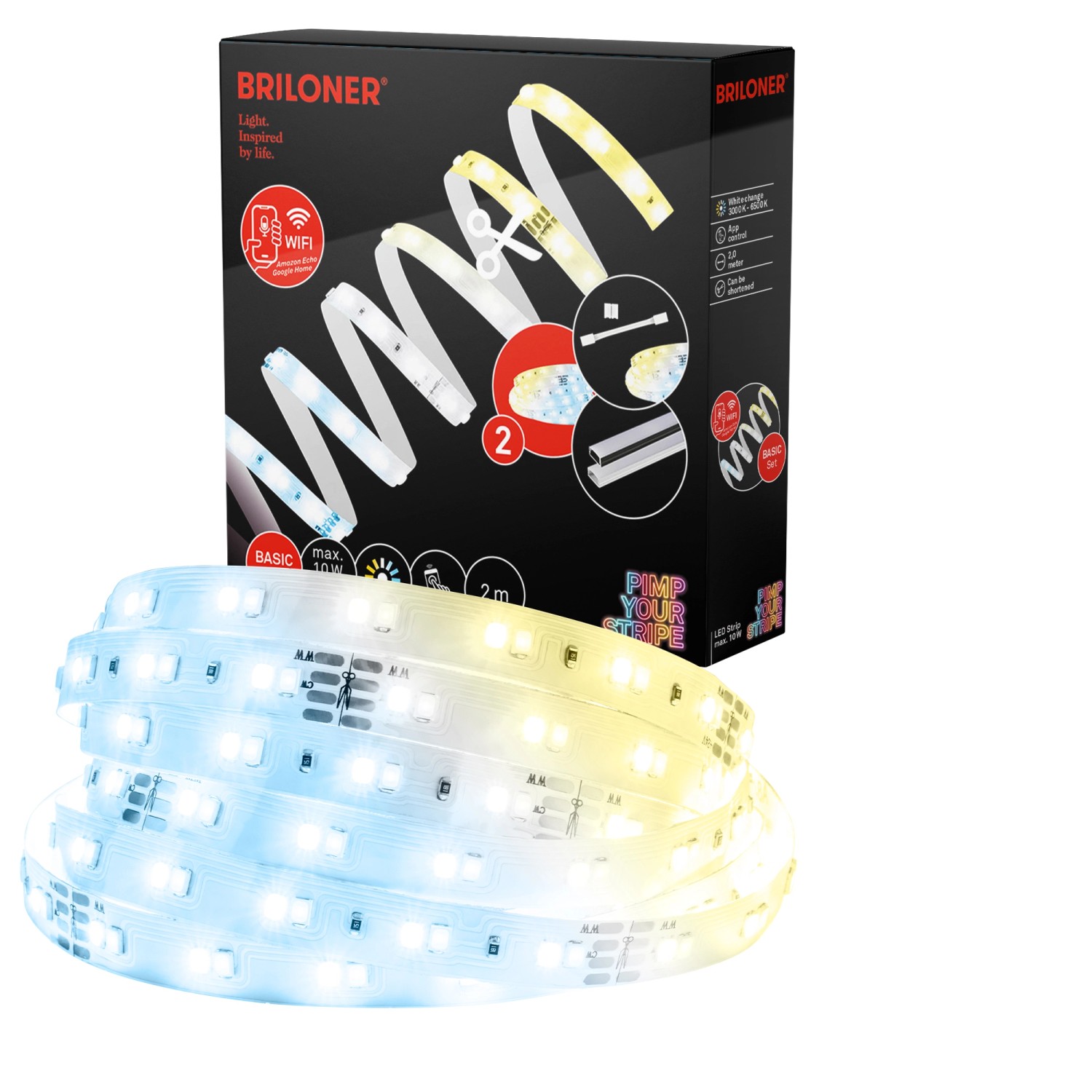 Briloner LED pásek samolepicí Wifi, CCT, základní sada, 224 diod, 2 m