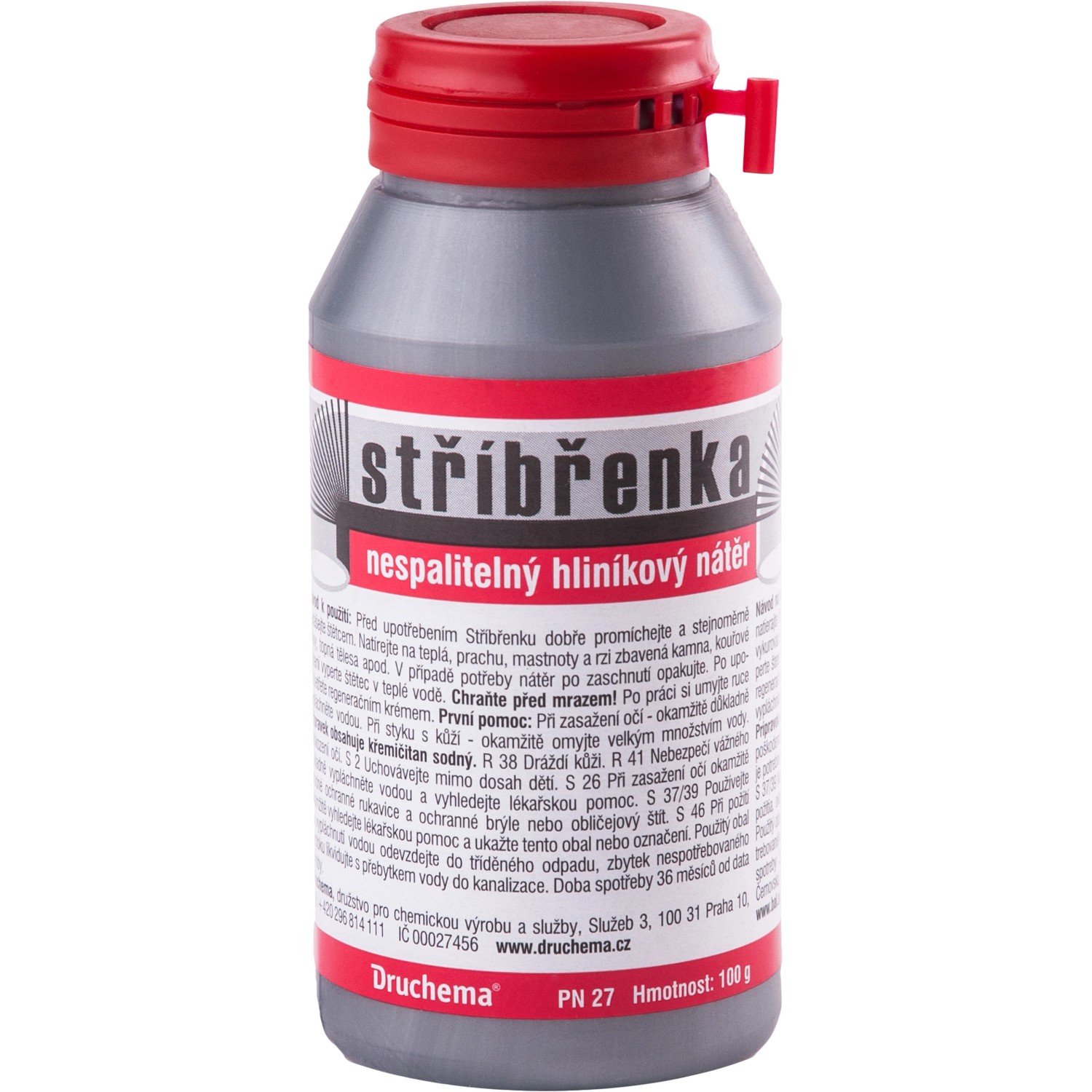 Druchema Stříbřenka žáruvzdorná barva na kamna 100 g