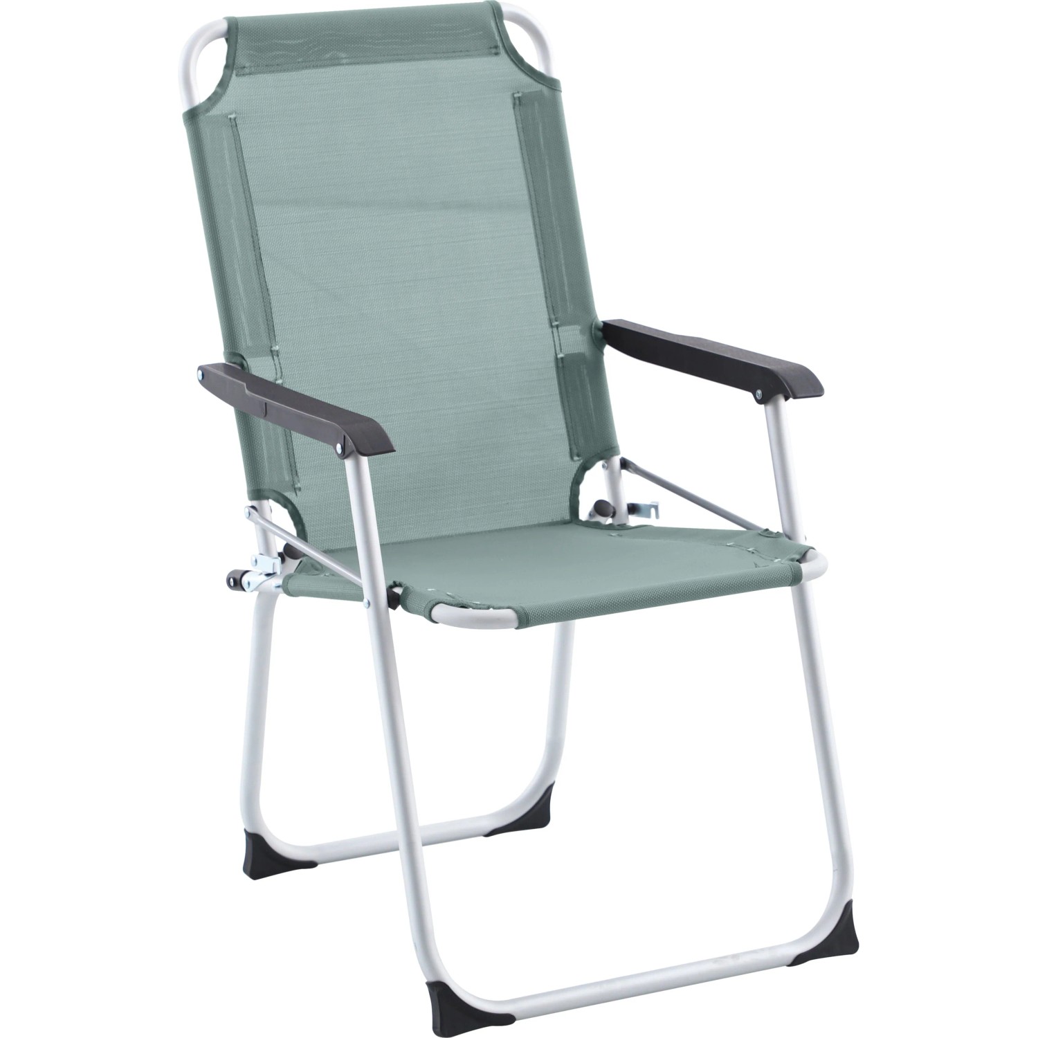Kempingová skládací židle Marilla stříbrná/zelená 90 x 52 x 61 cm
