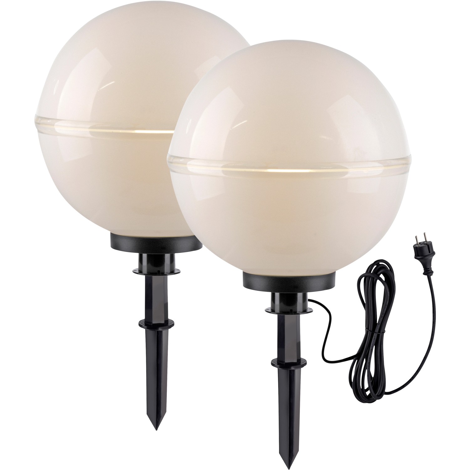 SellTec Venkovní dekorační svítidlo Hemis, 1xE27, IP44, bílá, pr. 40 cm, 2 ks