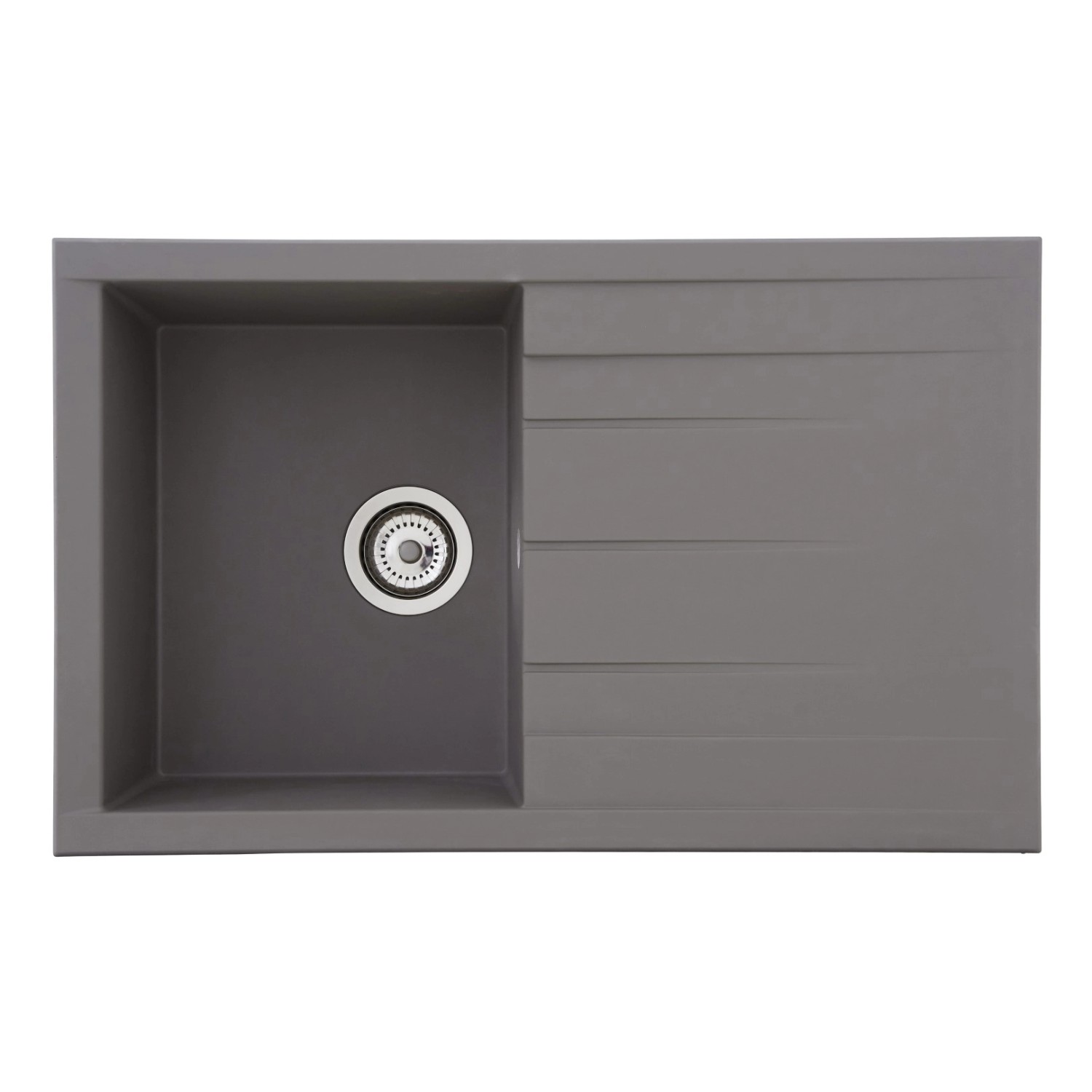 Respekta Kuchyňský dřez Mineralite Houston betonově šedý 80 x 50 cm