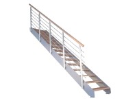 StarWood Kovové schody Kos 16 st. buk přír. 87 cm design. zábradlí šedá